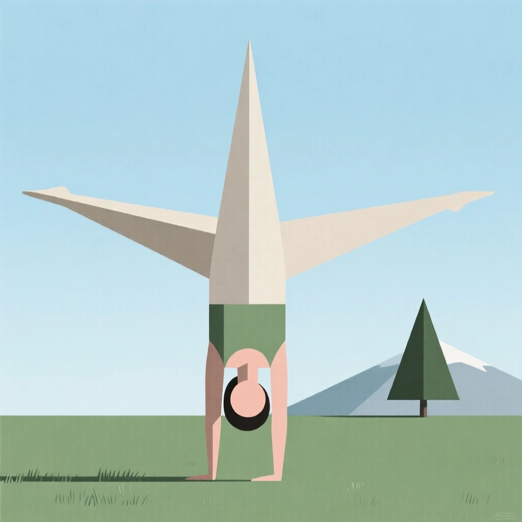 A woman doing a handstand outdoors