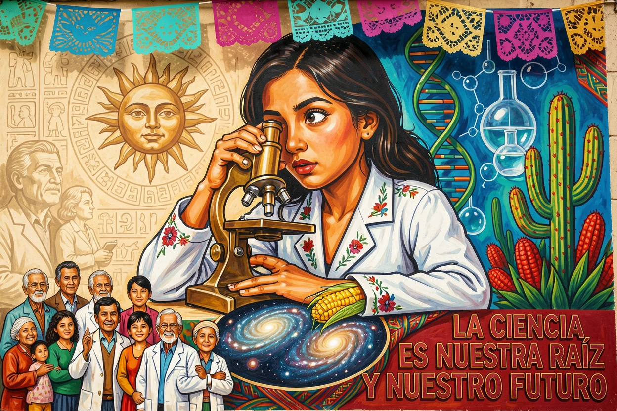A young scientist looking through a microscope with wonder