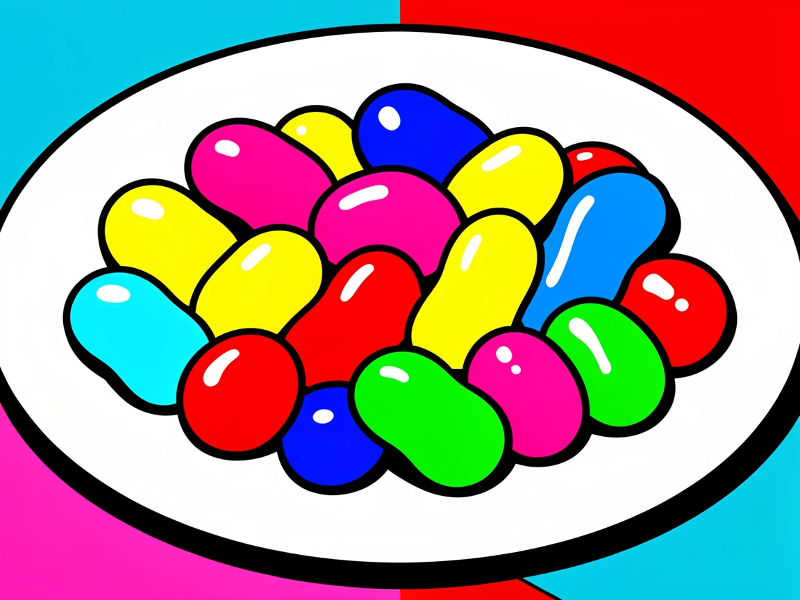 Plate of colorful jellybeans