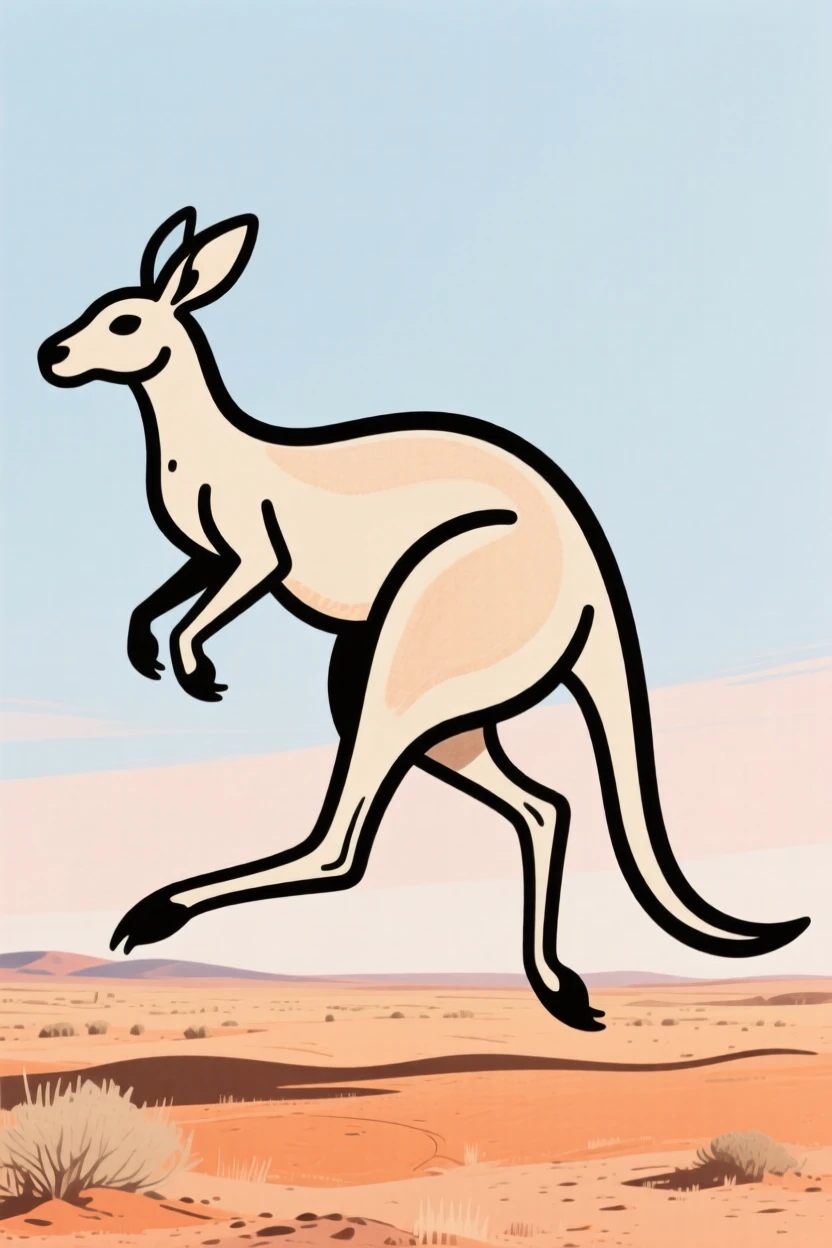 A kangaroo hopping across the outback
