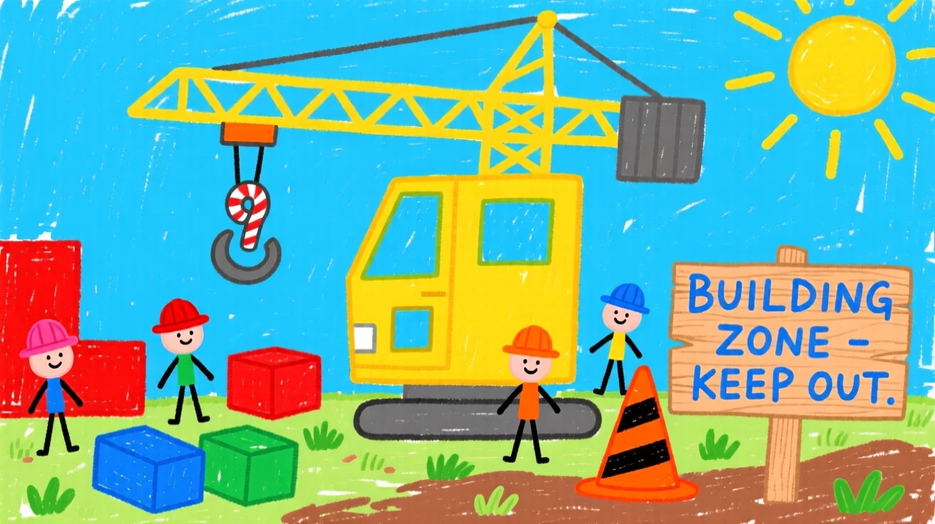 A bustling construction crane working at a busy construction site.
