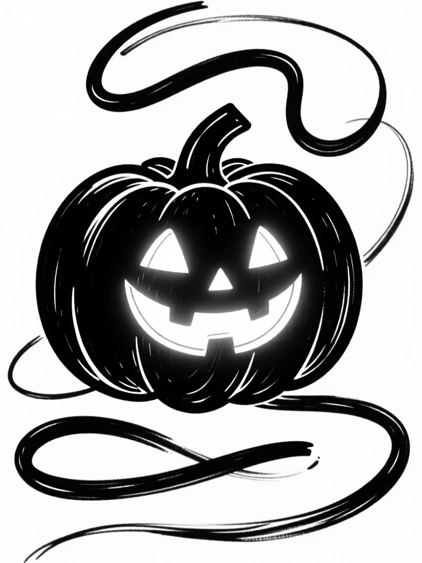 A small round pumpkin creature with a carved smiling face, glowing softly.