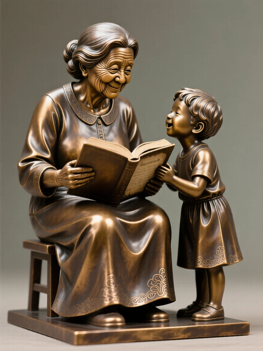 A grandmother passing down a family recipe, radiating heartfelt emotion and connection, celebrating shared human joy