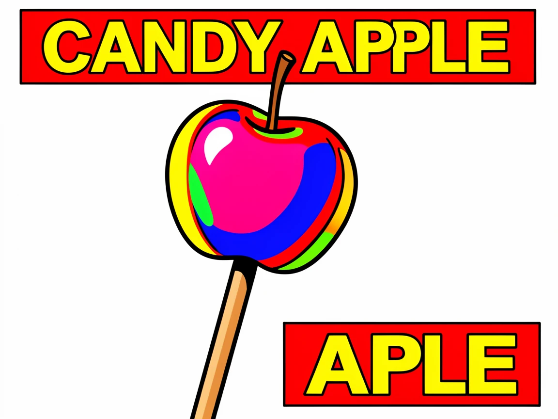 Candy apple on a wooden stick