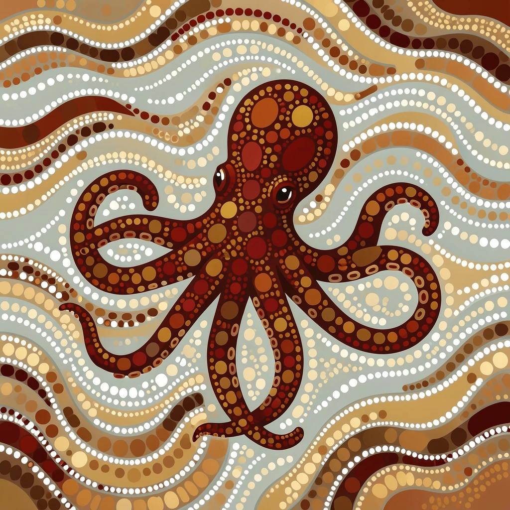 A octopus drifting through crystal clear water