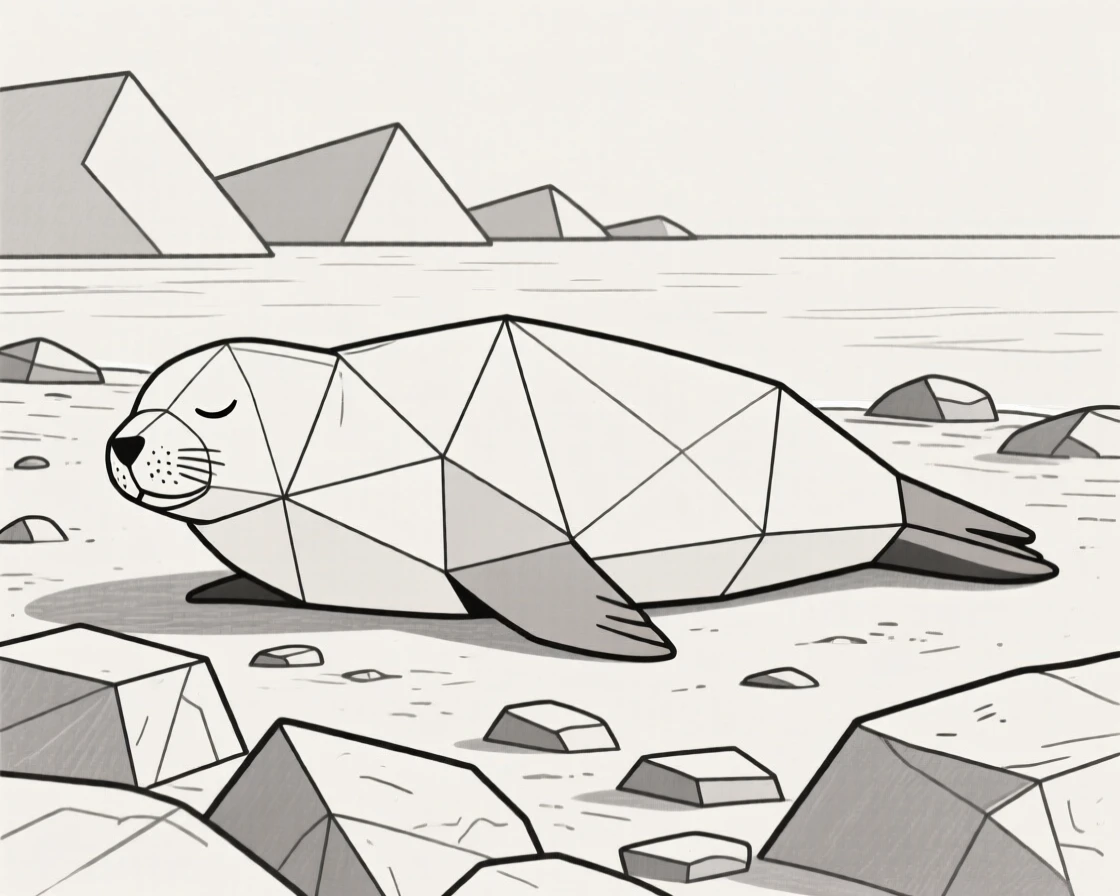 A seal resting on a rocky shoreline