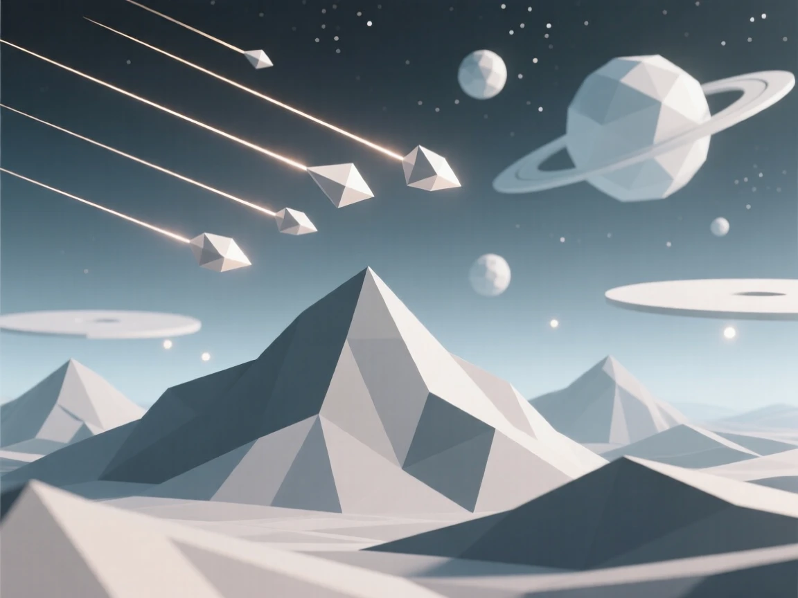 A meteor shower streaking above a silent mountain range, beneath the soft glow of distant galaxies. soft glowing light sources create a sense of depth and scale. The mood feels futuristic and full of possibility.