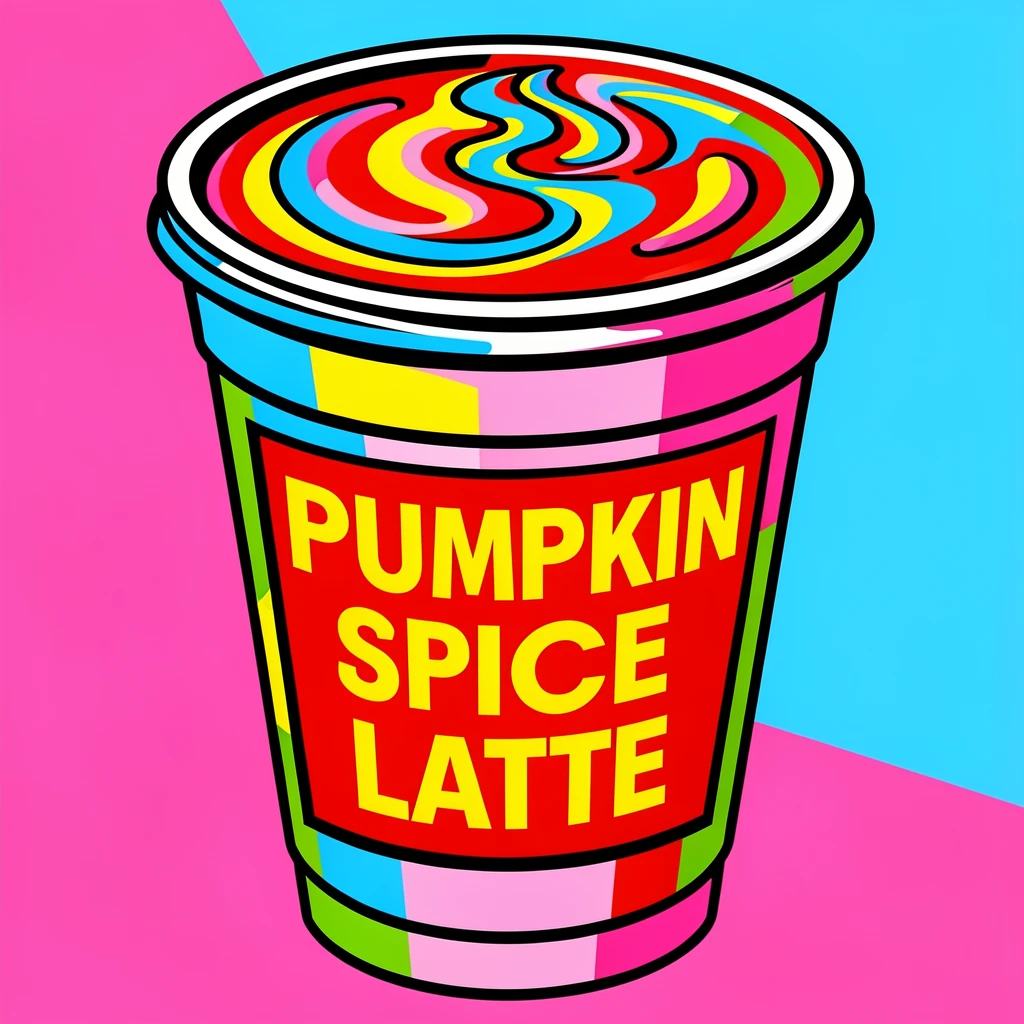 Pumpkin spice latte with foam art
