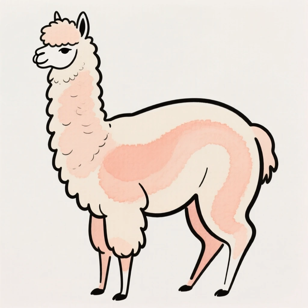 An alpaca with a fluffy coat