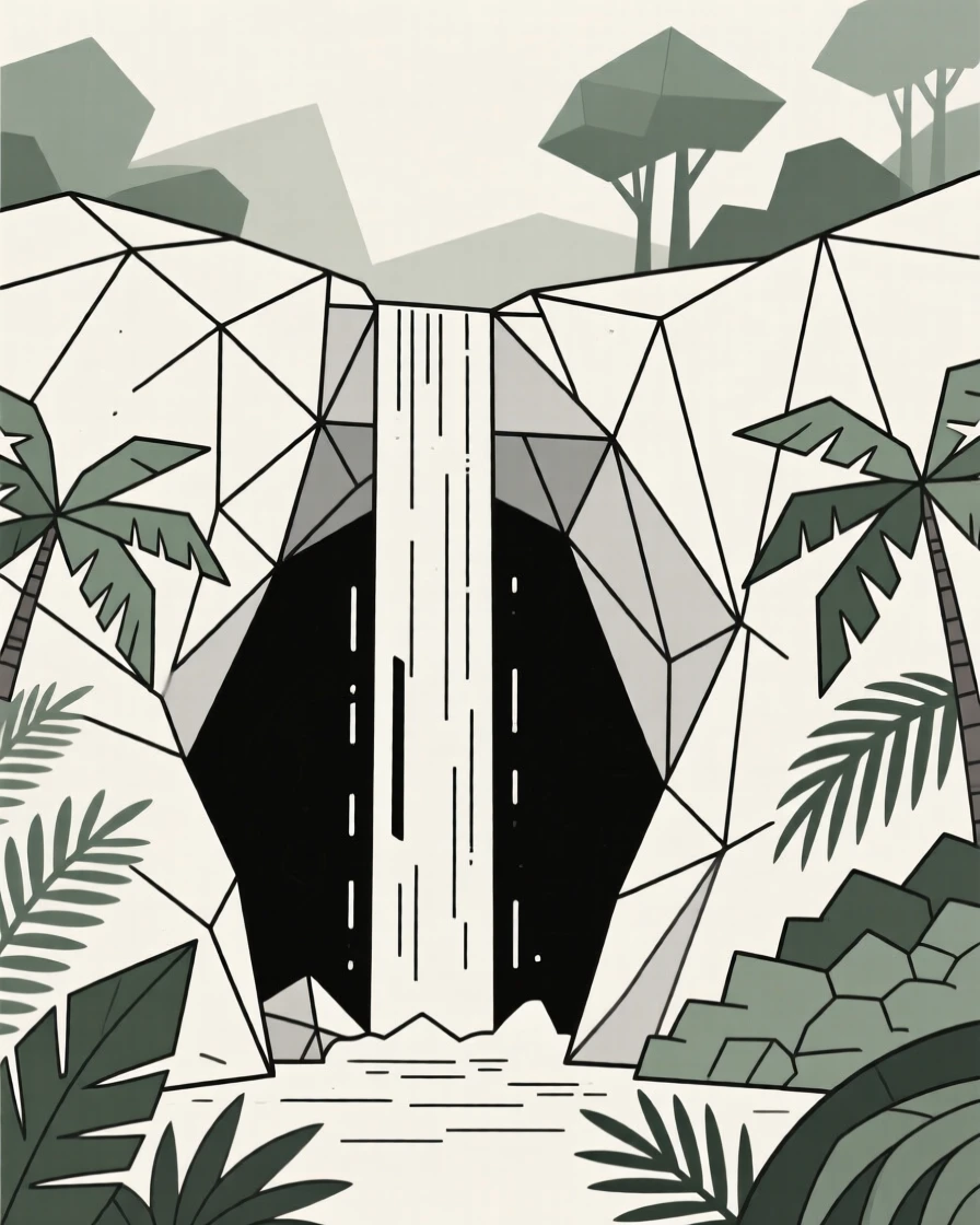 A hidden waterfall tucked inside a jungle grotto