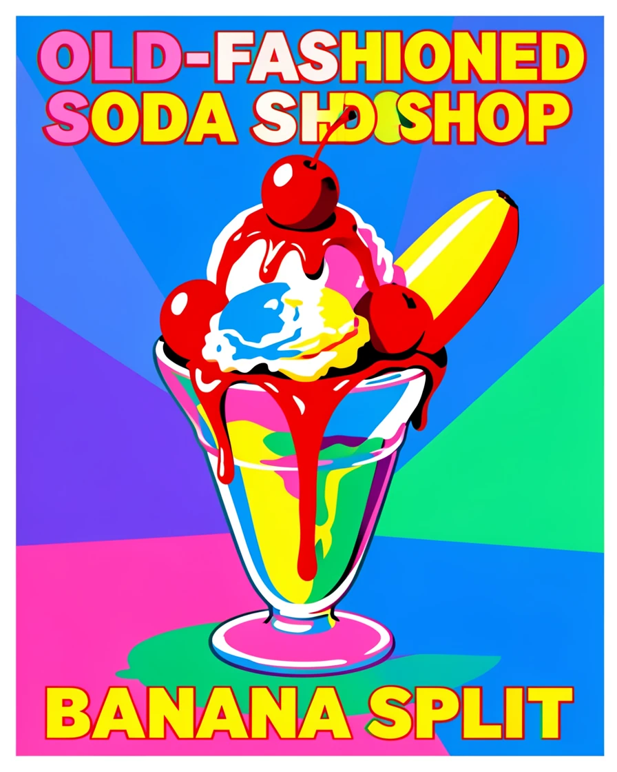 Old-fashioned soda shop banana split