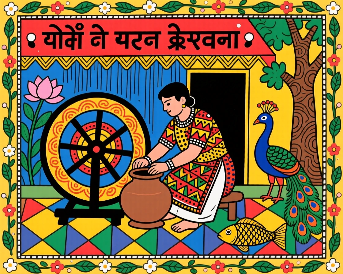 A potter shaping clay on a spinning wheel outside his workshop.