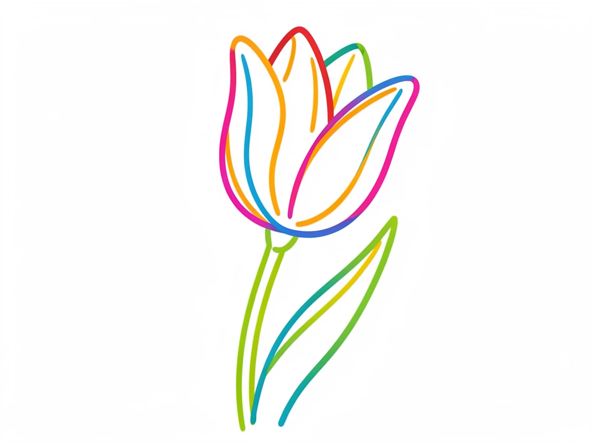 A single tulip caught mid-bloom, petals just beginning to unfurl.