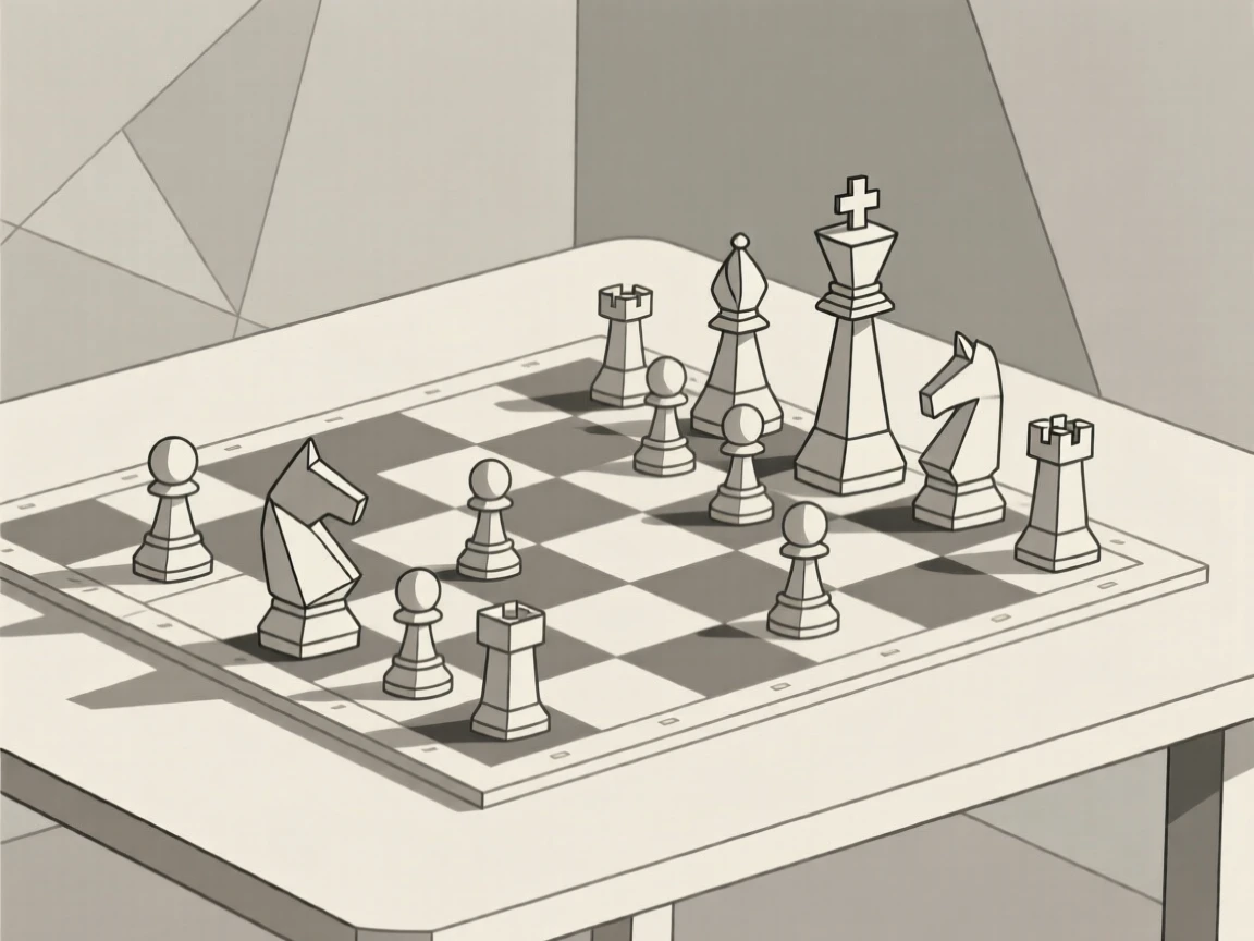 A still life of a chess set mid-game on a table