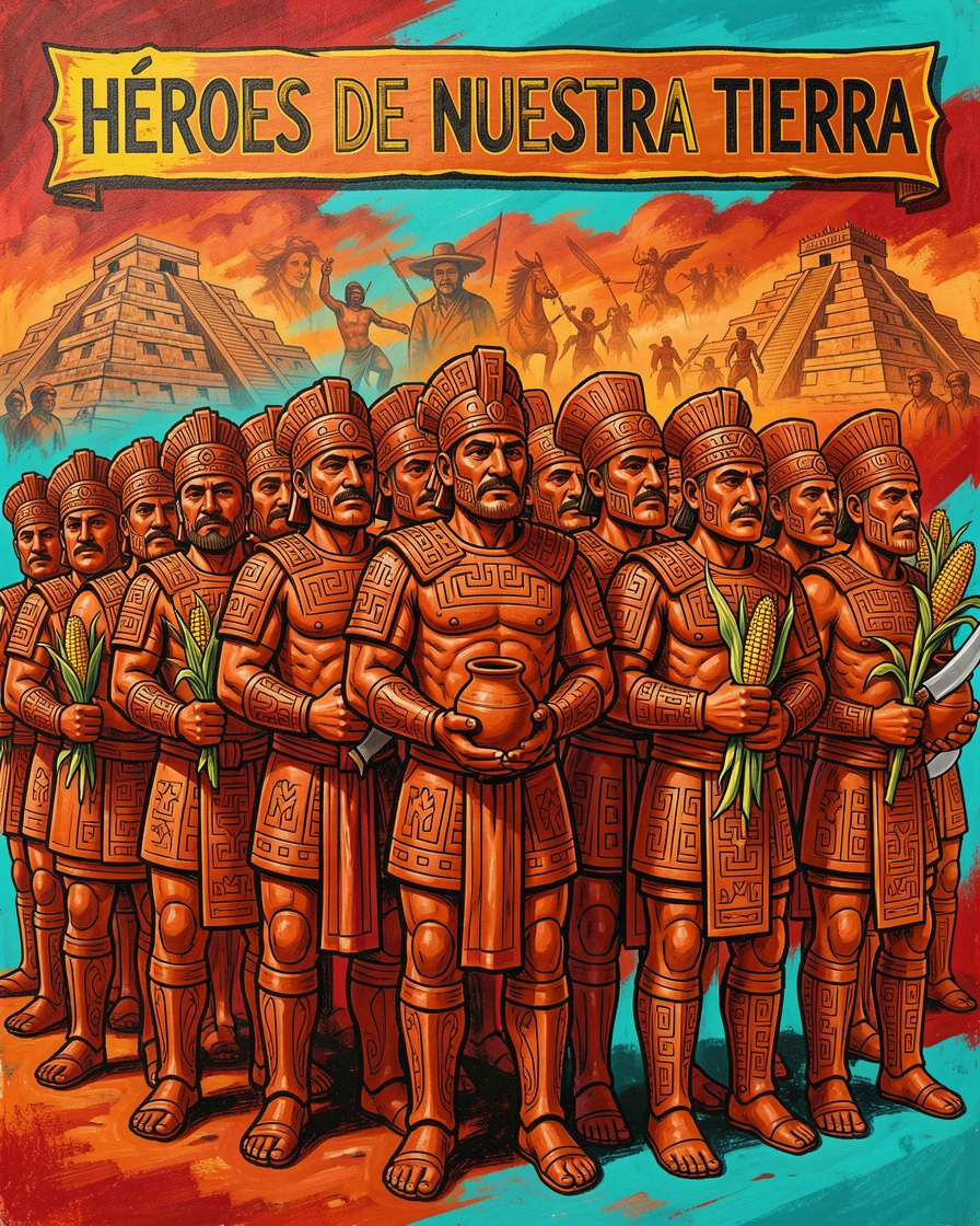 A row of terracotta warriors standing in formation