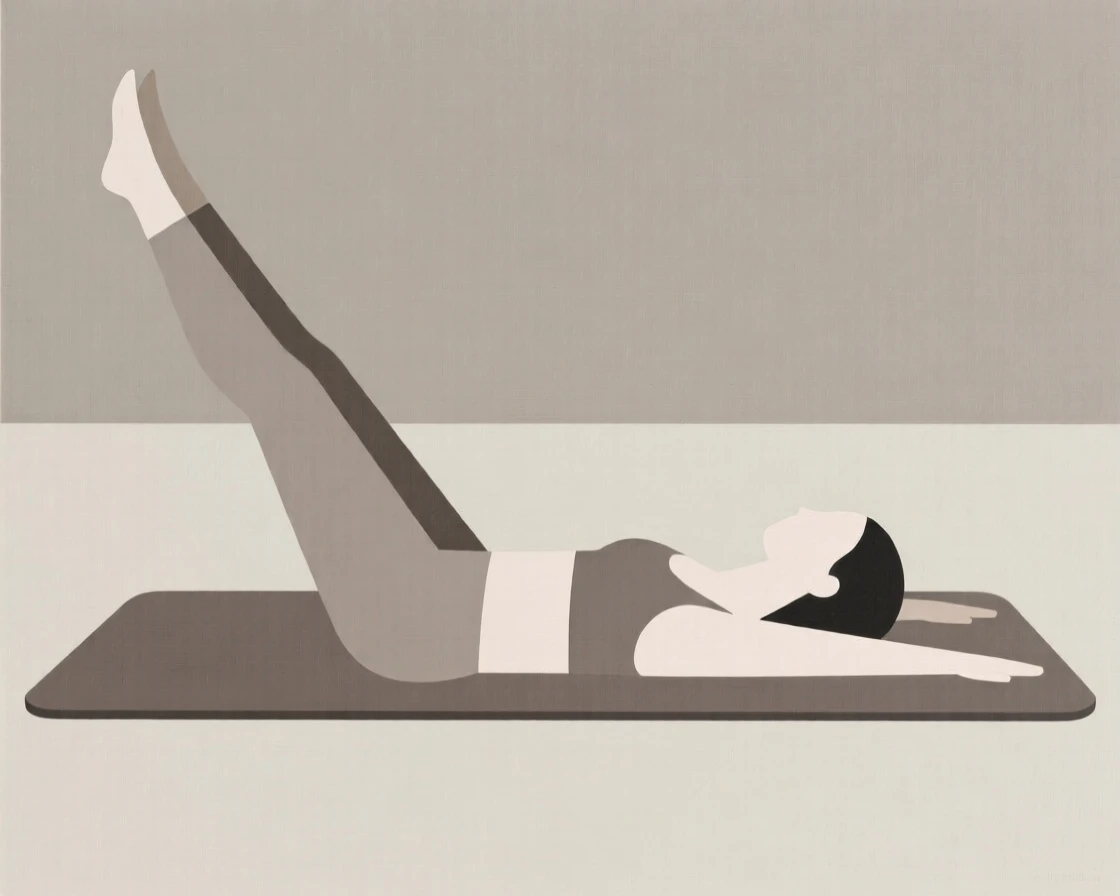 A woman doing pilates on a yoga mat