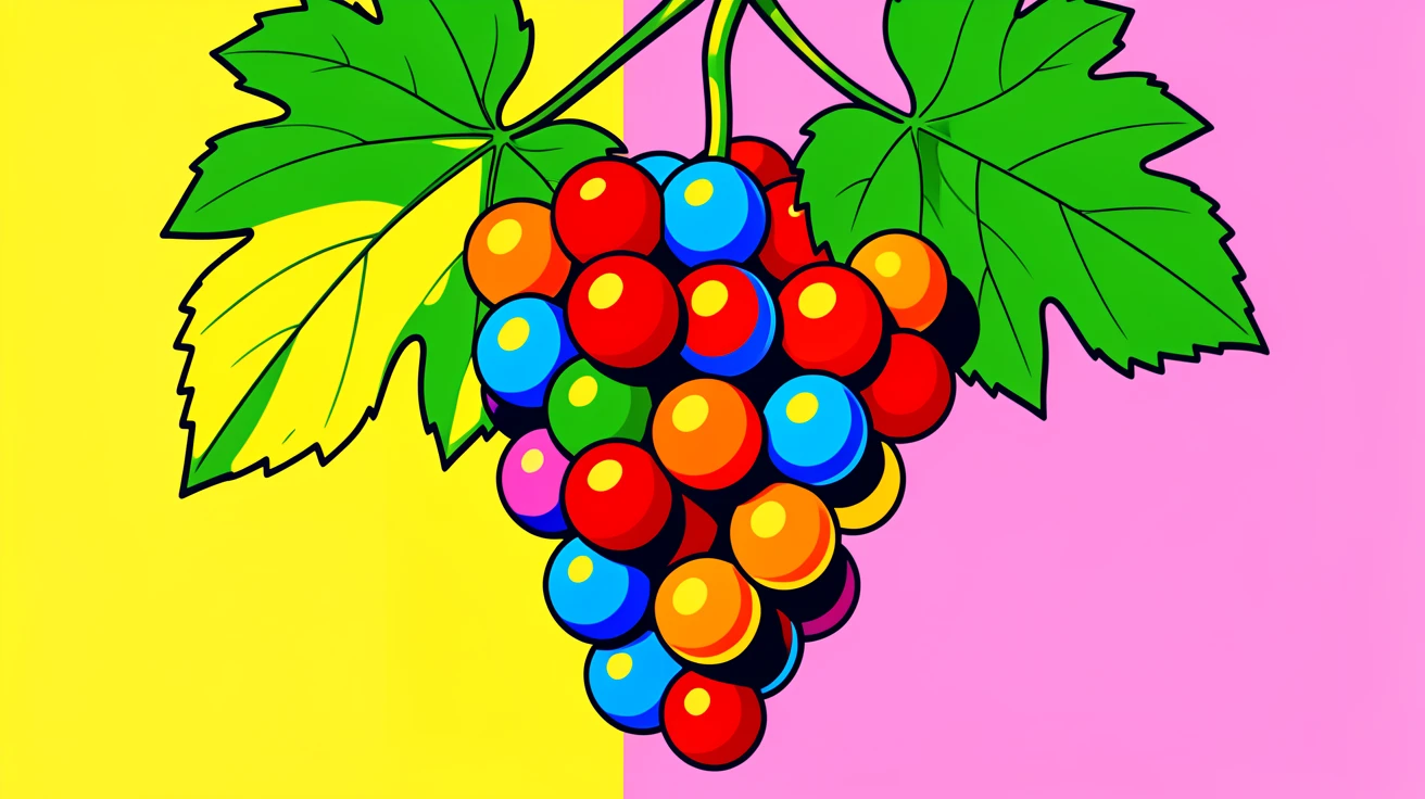 Cluster of grapes on the vine