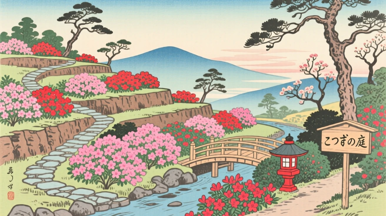 A terraced azalea garden, filled with the scent of blooming flowers.