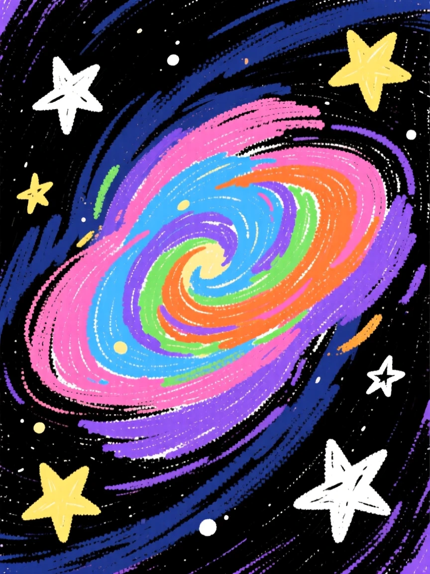 A vivid nebula swirling with color deep in outer space.