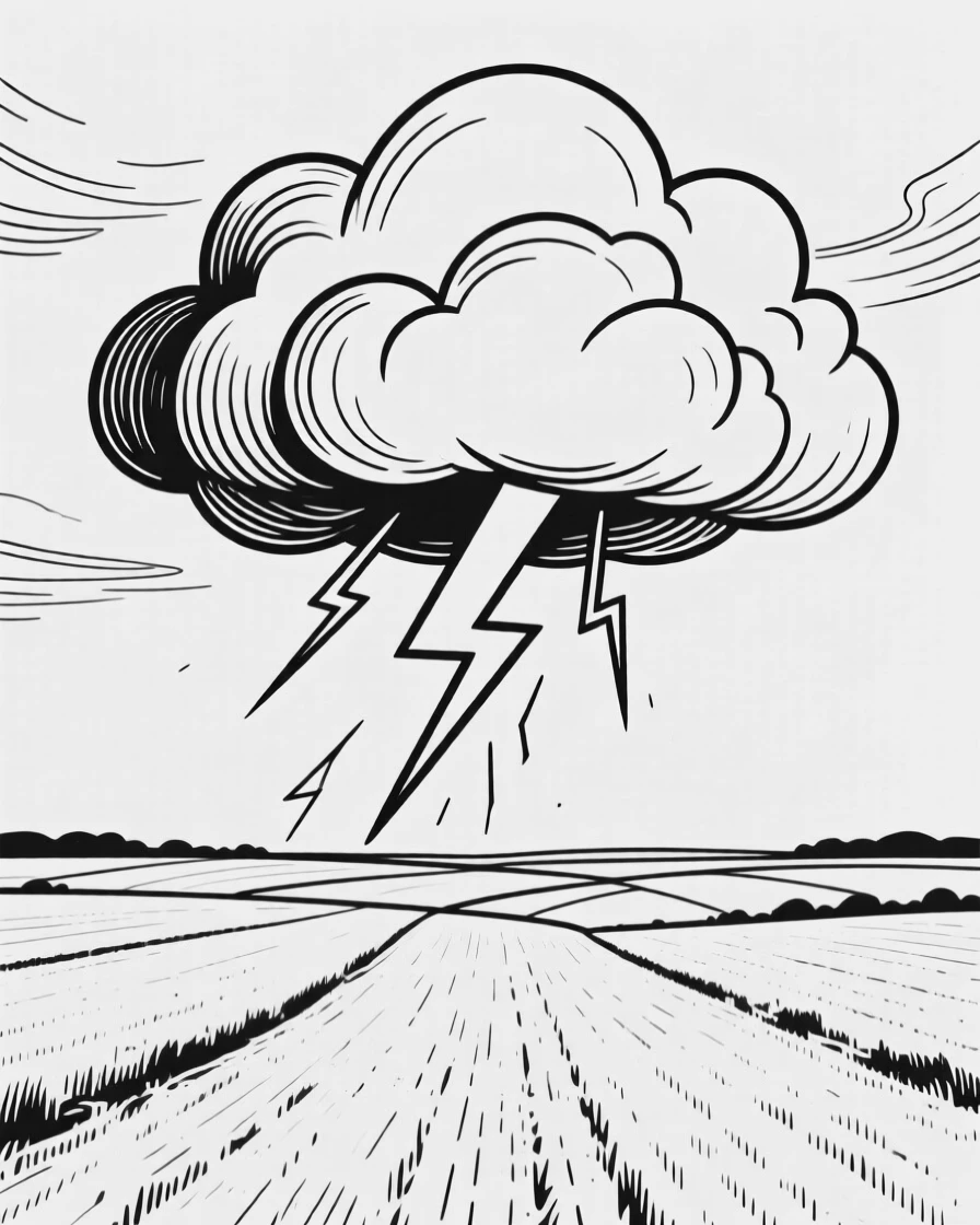 A dramatic thunderstorm approaching over open farmland