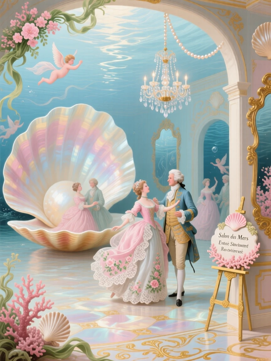 A secret ballroom inside a giant seashell beneath the ocean  
