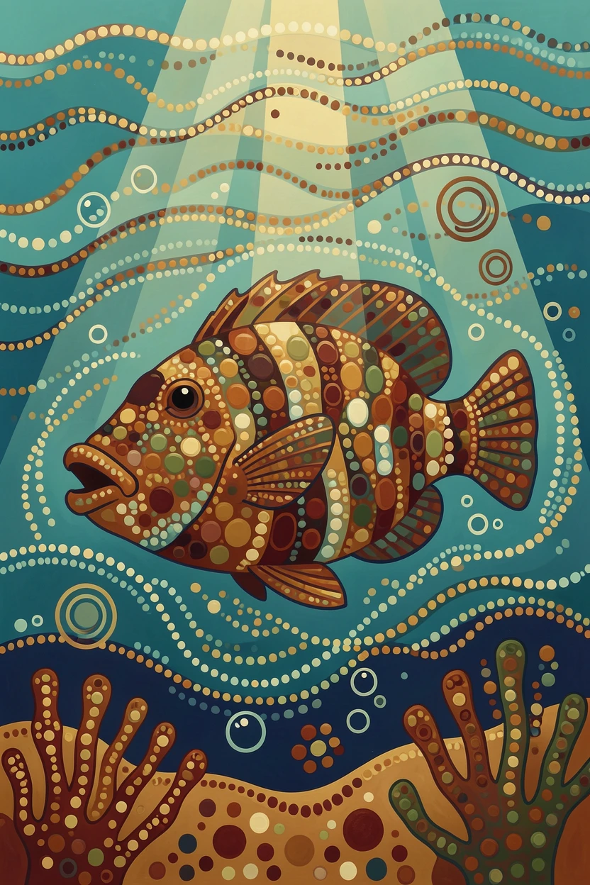 A parrotfish gliding past sunlit ocean depths