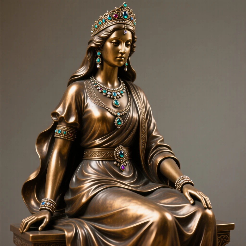 A persian princess adorned in silk and jewels, in a moment of pure emotion, forming a strong central focal point