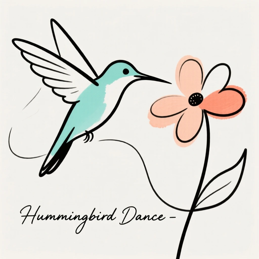 A hummingbird hovering near a flower