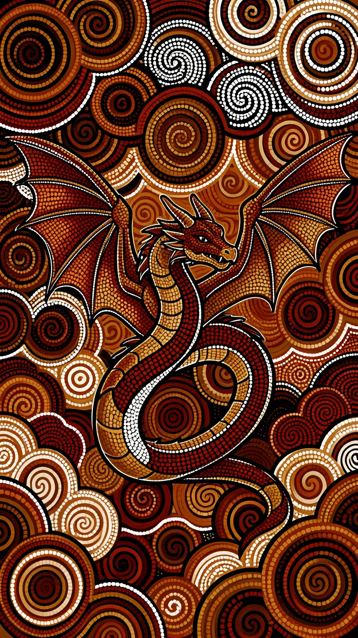 A guardian dragon soaring above storm clouds