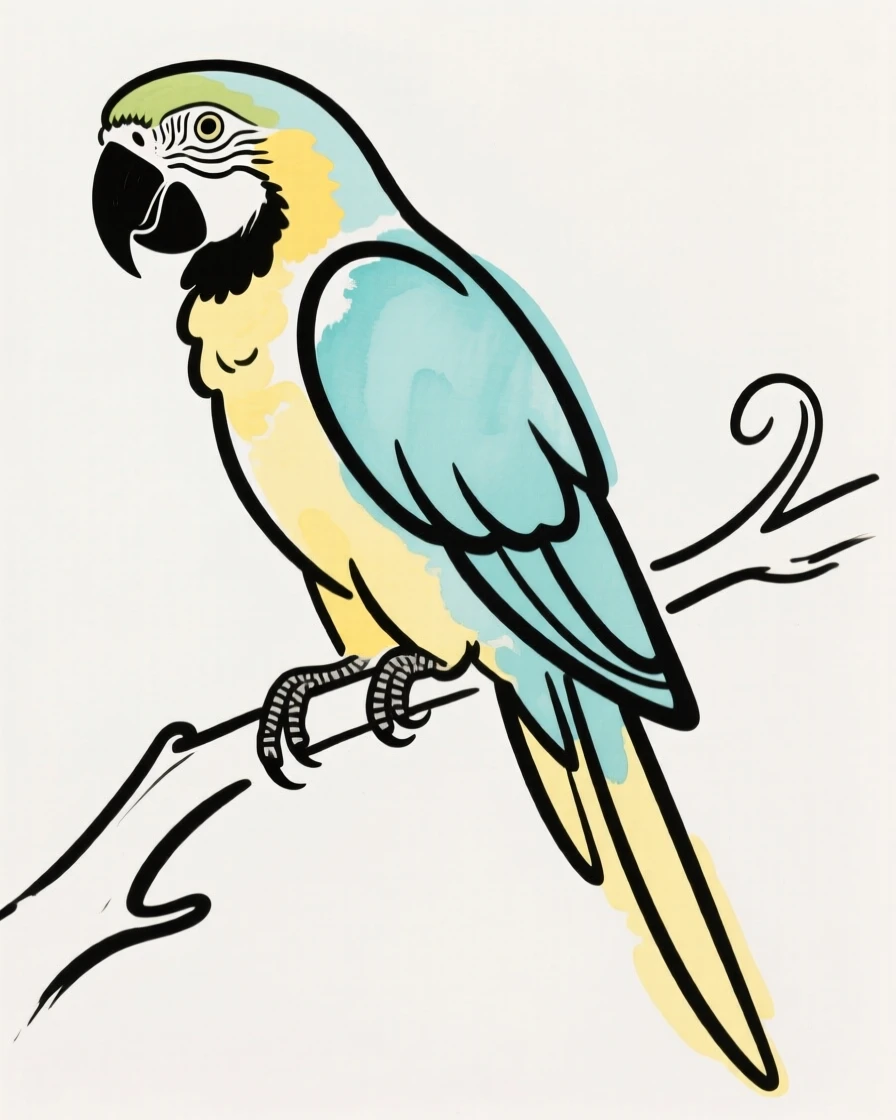 A parrot perched on a branch