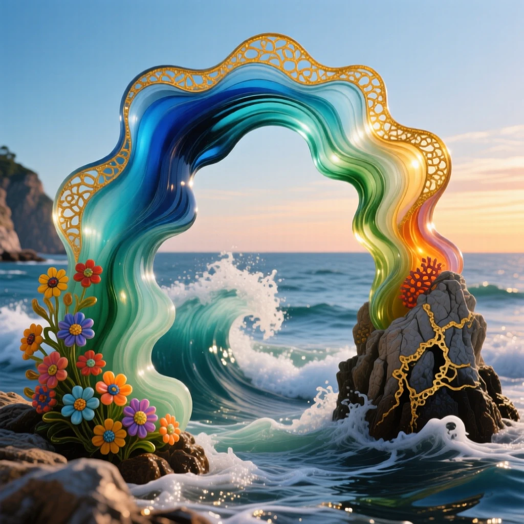 A dramatic coastal arch carved by centuries of crashing waves, powerful and sculptural.