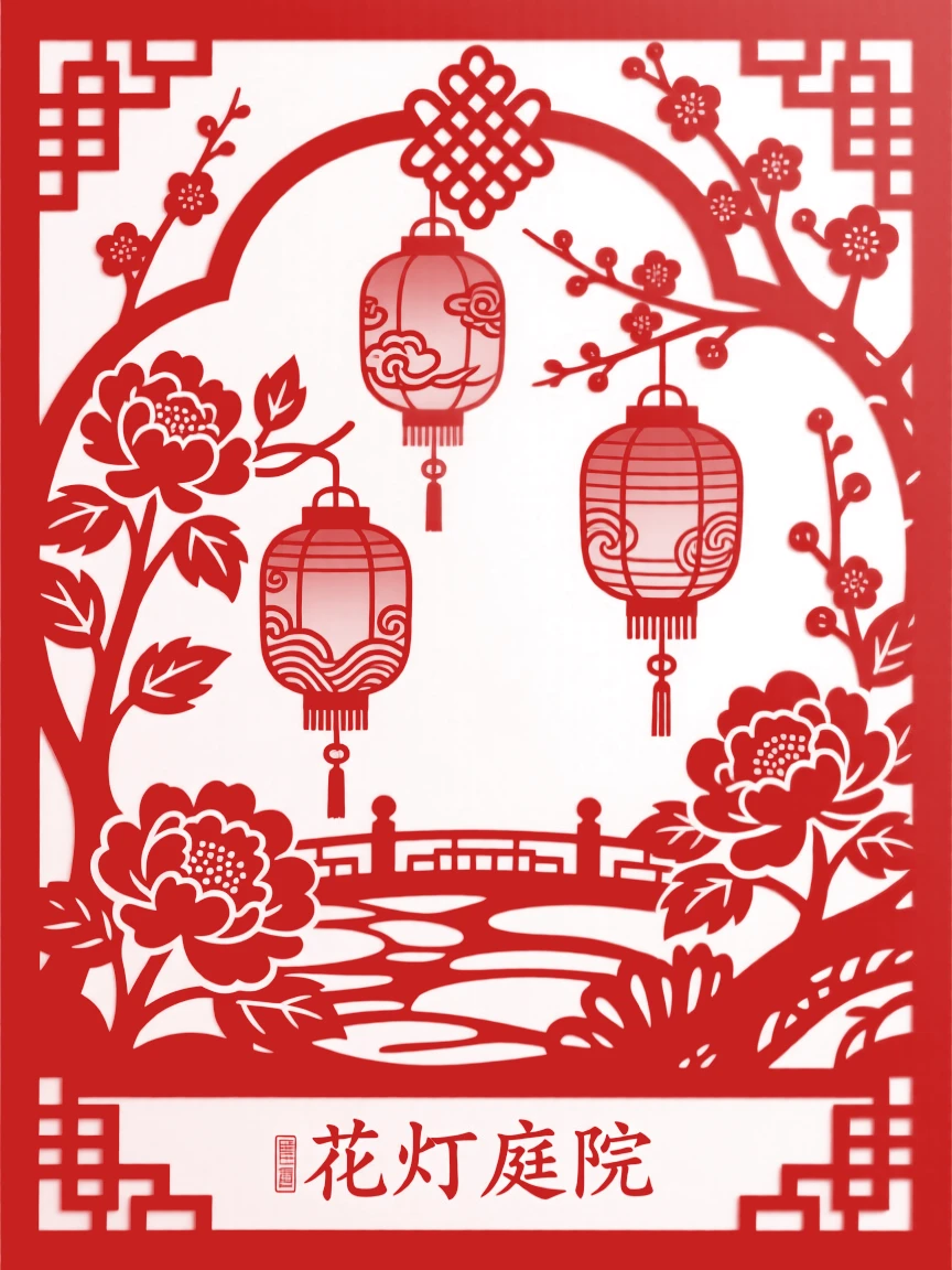 A garden where blossoms bloom in the shapes of tiny lanterns, each glowing softly in the twilight