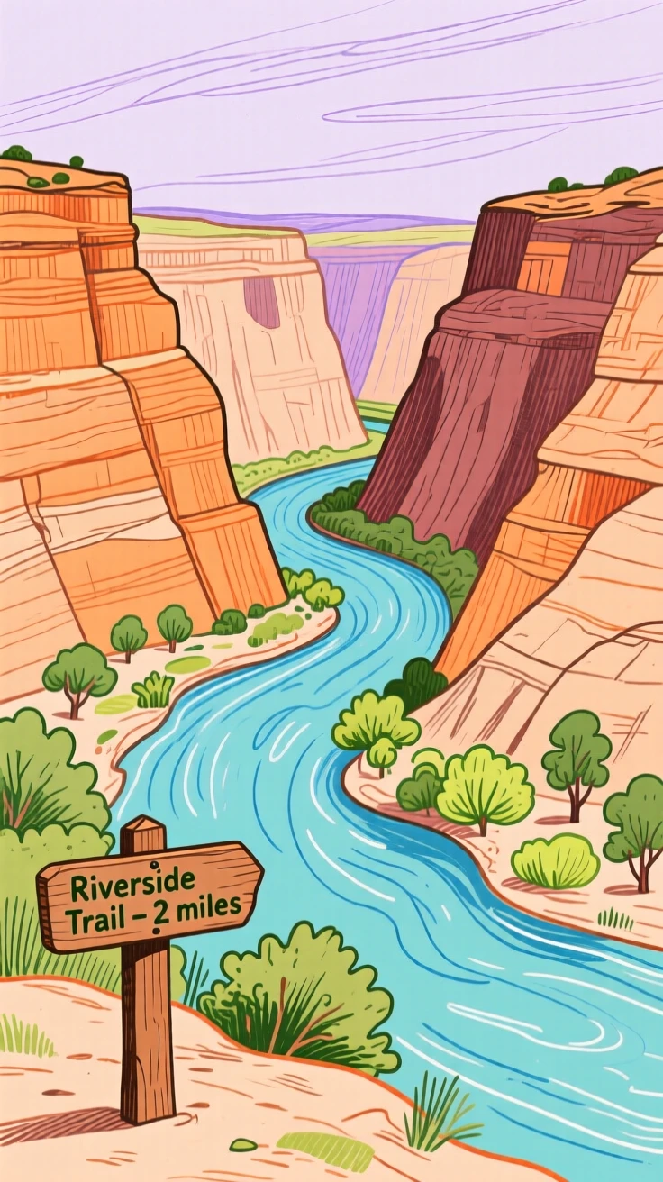 A canyon carved by a winding river.