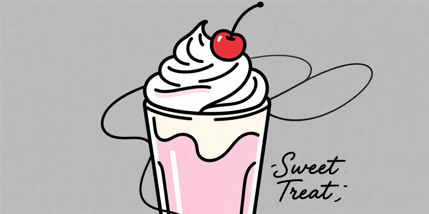 A tall milkshake topped with whipped cream and a cherry.