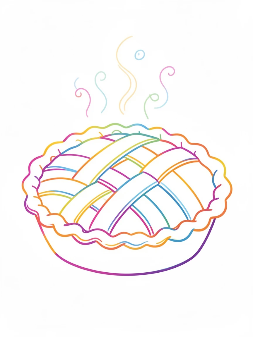A rustic apple pie fresh from the oven with a lattice crust and steam rising.