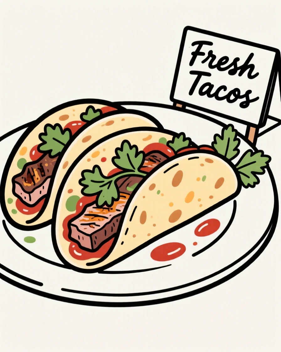 A plate of tacos filled with grilled meat, salsa, and fresh cilantro.