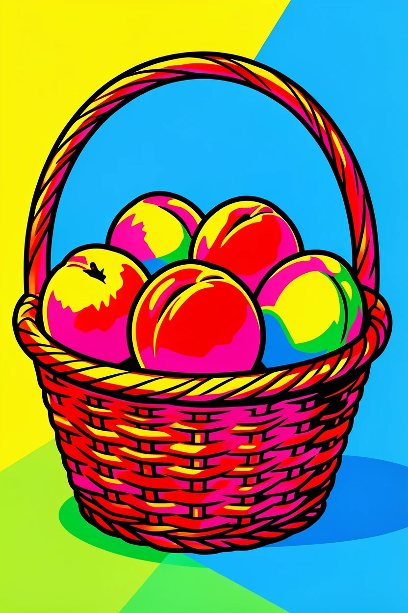 Basket of ripe peaches