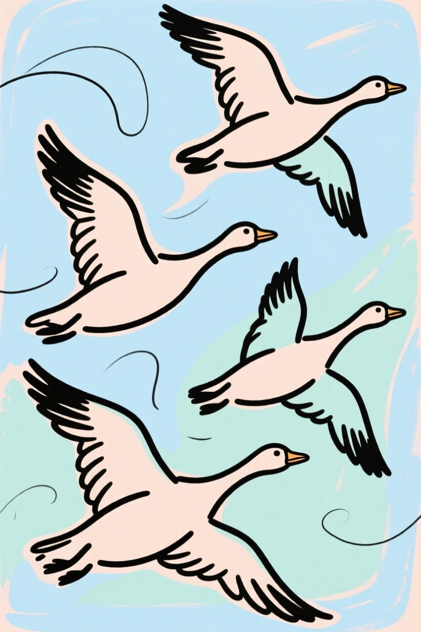 Geese flying in formation