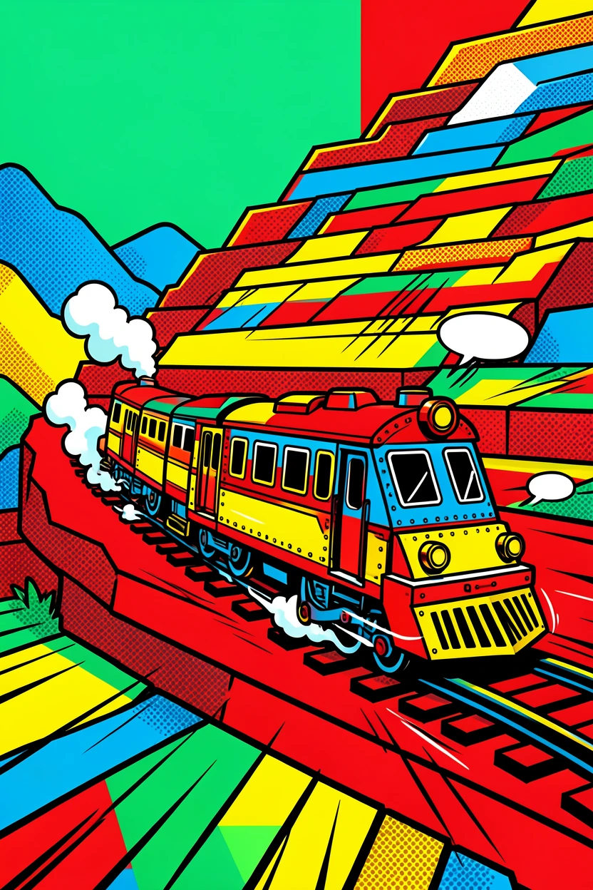A train winding through terraced mountains