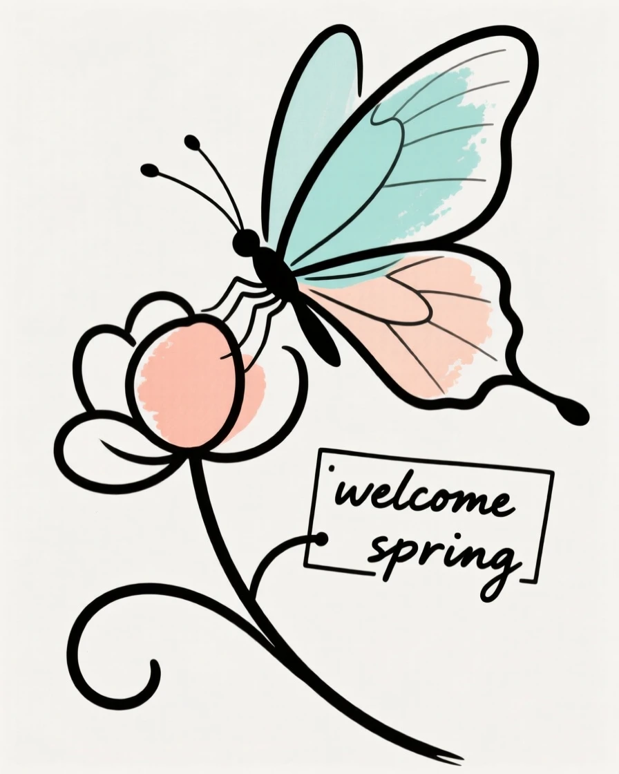 A butterfly landing on a blossom