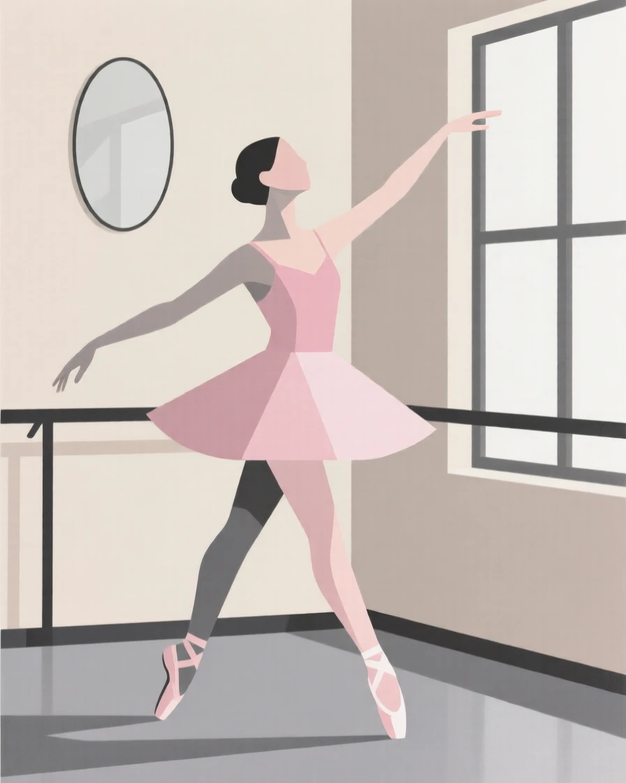 A woman dancing ballet in a studio