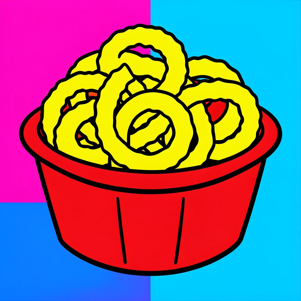Basket of golden onion rings