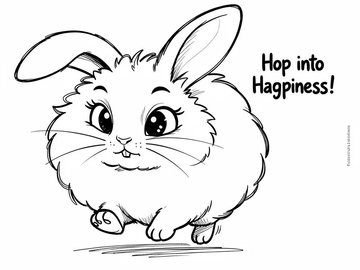 [Cute Animals & Pets] Adorable scene of a fluffy Angora rabbit looking like a walking cotton ball, bursting with charm and playful energy