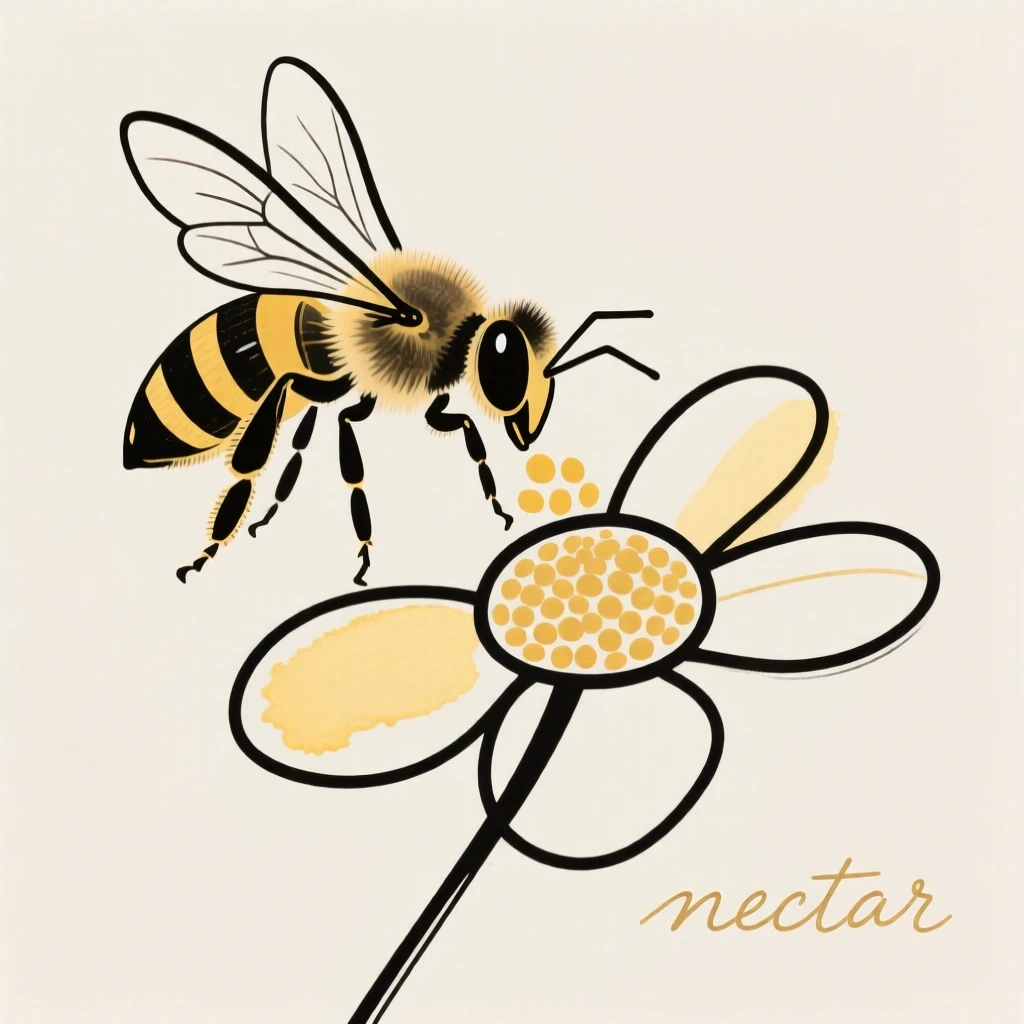 A bee collecting pollen
