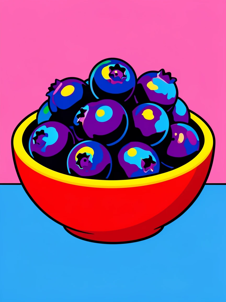 Cluster of blueberries in a bowl