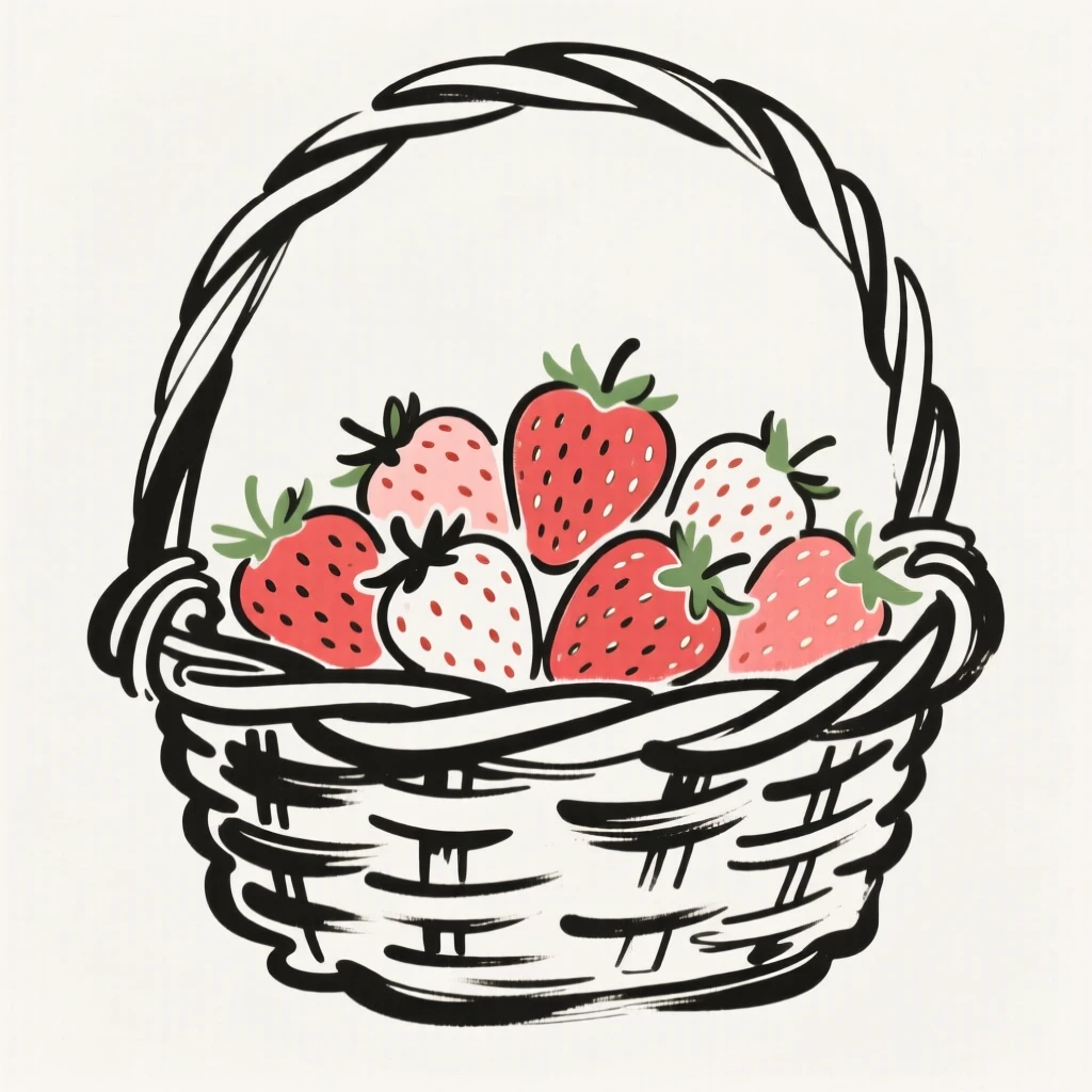 A basket of fresh strawberries just picked from a garden.