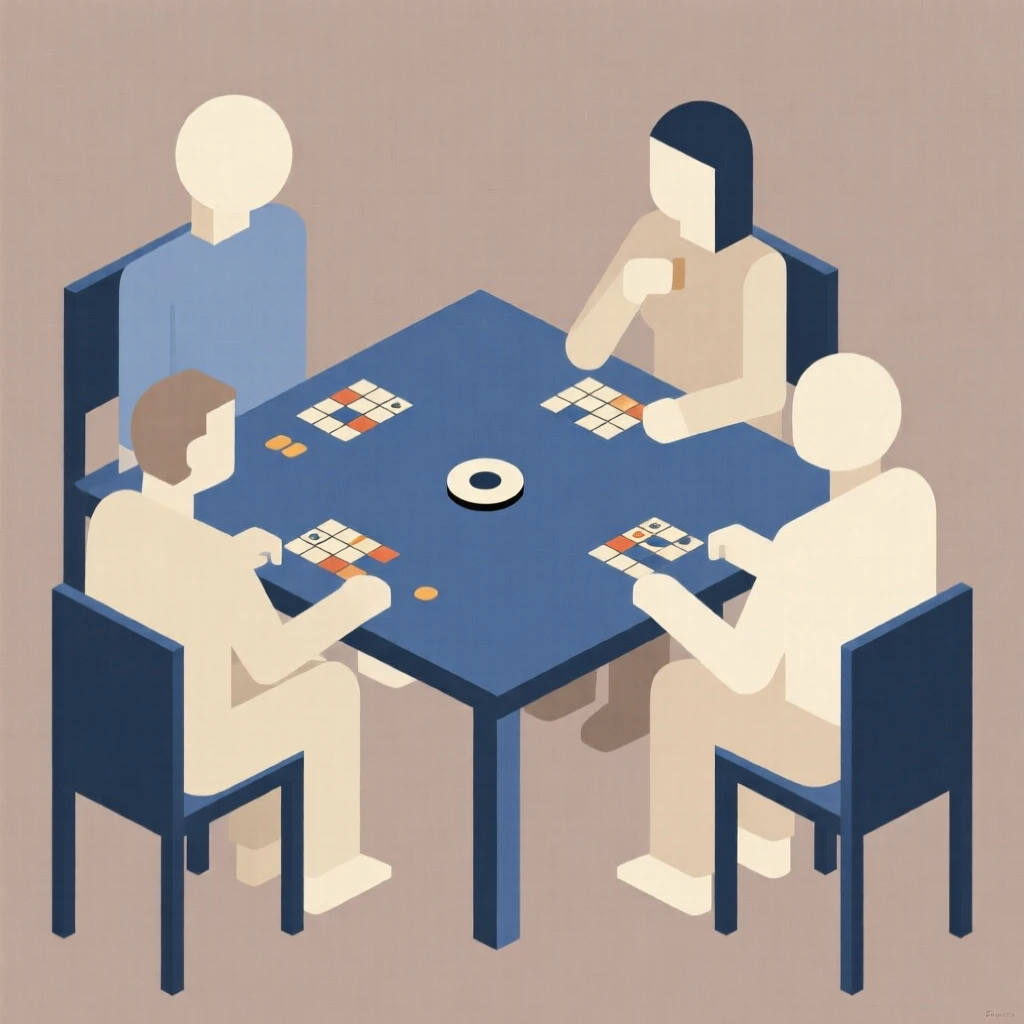 A group of friends playing board games at home