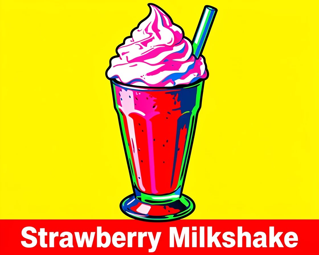 Strawberry milkshake with whipped cream