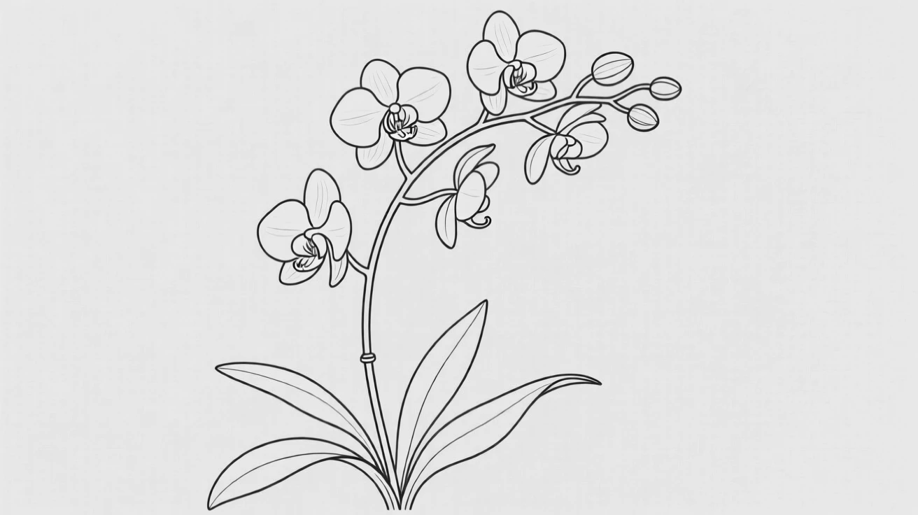 A single orchid stem with delicate petals