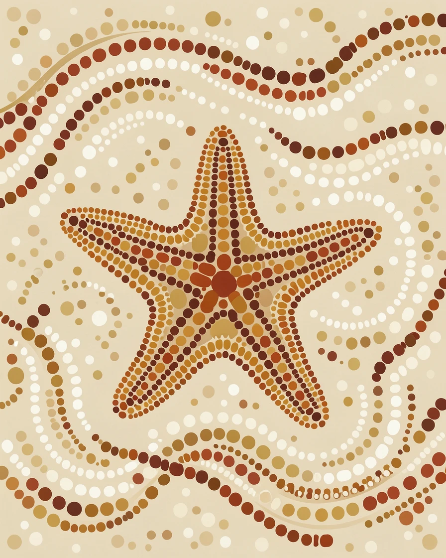 A starfish resting on the sandy seabed